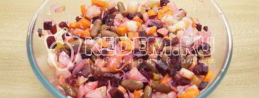 винегрет классический с фасолью. Шаг 7