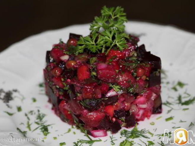 Рецепт винегрета с баклажанами