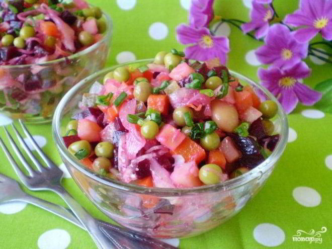 Рецепт винегрета с горошком