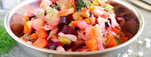 винегрет с квашеной капустой и горошком. Шаг 10