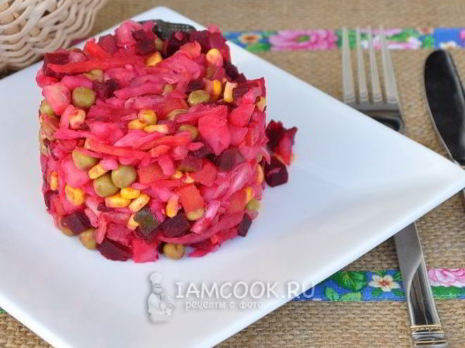 Рецепт винегрета с квашеной капустой