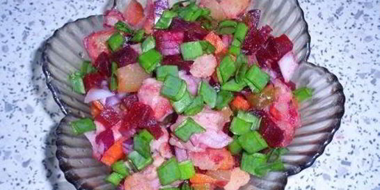 Винегрет с малосольной селедкой