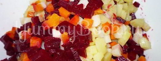 винегрет с сельдью и консервированной фасолью. Шаг 7