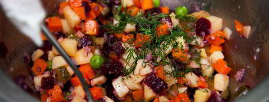 винегрет с тыквой и килькой. Шаг 7