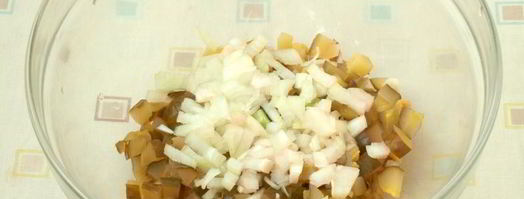 винегрет с яблоками и отварной фасолью. Шаг 3