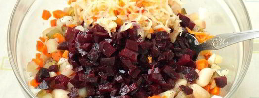 винегрет с яблоками и отварной фасолью. Шаг 6