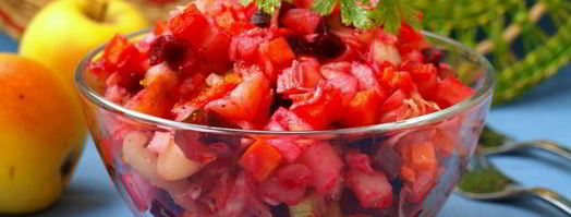 винегрет с яблоками и отварной фасолью. Шаг 7