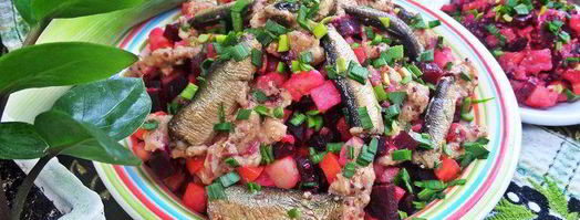 винегрет со шпротами. Шаг 16