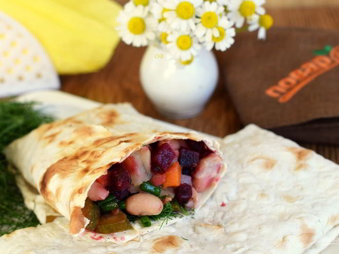 Рецепт винегрета в лаваше