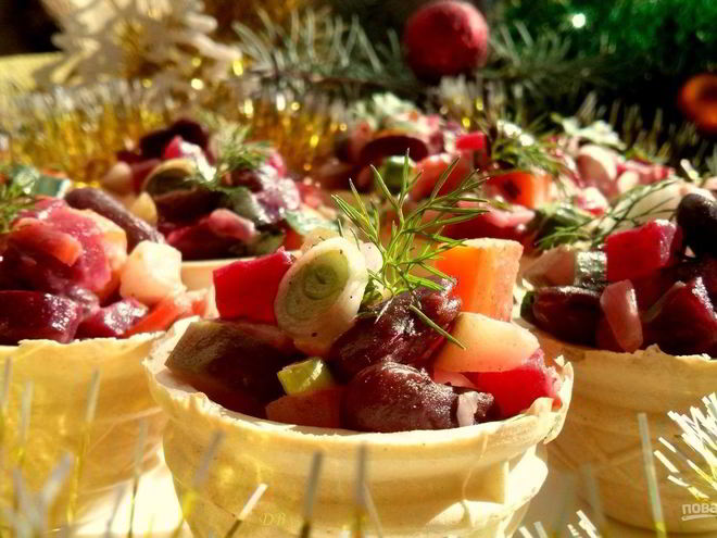 Рецепт винегрета в тарталетках