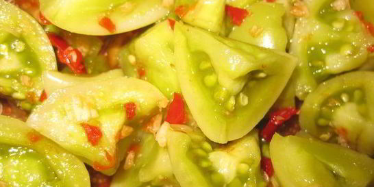 Маринованные зеленые помидоры в кисло-сладком, остром маринаде Закусон