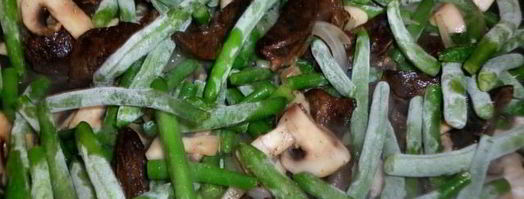 сердце с грибами и стручковой фасолью под бешамель. Шаг 4