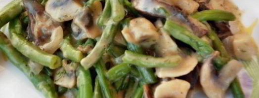 сердце с грибами и стручковой фасолью под бешамель. Шаг 6