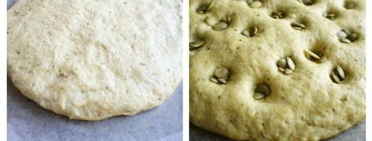 фокачча с соусом песто и тыквенными семечками. Шаг 6