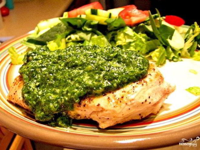 Рецепт курицы с соусом песто