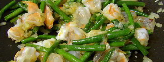 паста с креветками и фасолью под соусом песто. Шаг 4