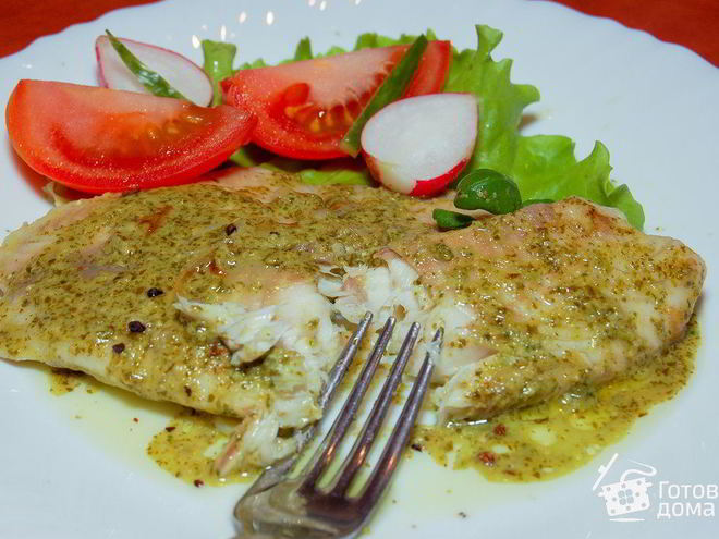 Рецепт рыбы с соусом песто