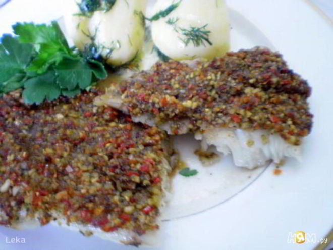 Рецепт рыбы запеченной с соусом песто