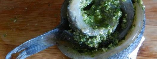 сибас, запеченый с соусом песто. Шаг 19