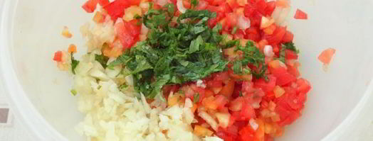 овощная сальса с персиками. Шаг 6