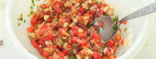 овощная сальса с персиками. Шаг 7