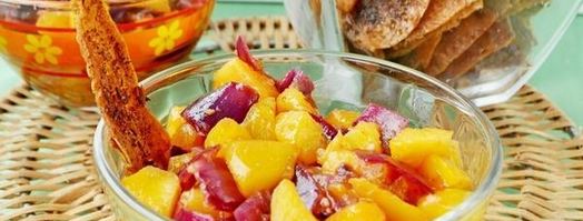 персиковая сальса с чипсами из лаваша. Шаг 11