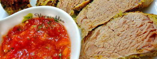 свиная вырезка маринованная в кинзе и томатная сальса. Шаг 9