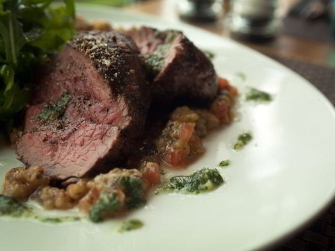 Рецепт стейка миланзане с тартаром из овощей