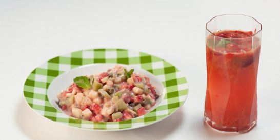 Тартар из клубники с йогуртом