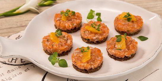 Тартар из семги с апельсином