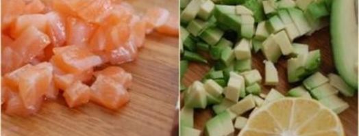 тартар с лососем и авокадо. Шаг 6