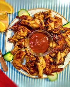 Куриные крылышки с медом солодом и Ткемали