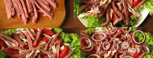 мясной салат с майонезом-ткемали. Шаг 5