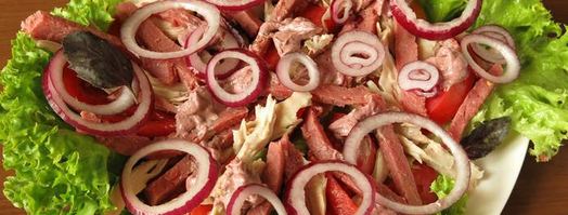 мясной салат с майонезом-ткемали. Шаг 6