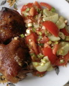 Утка в соусе Ткемали с медом