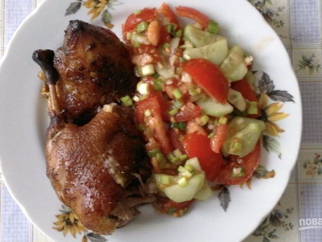 Рецепт утки в соусе ткемали с медом