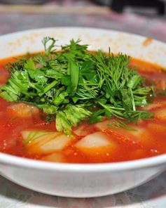 Борщ без мяса в мультиварке