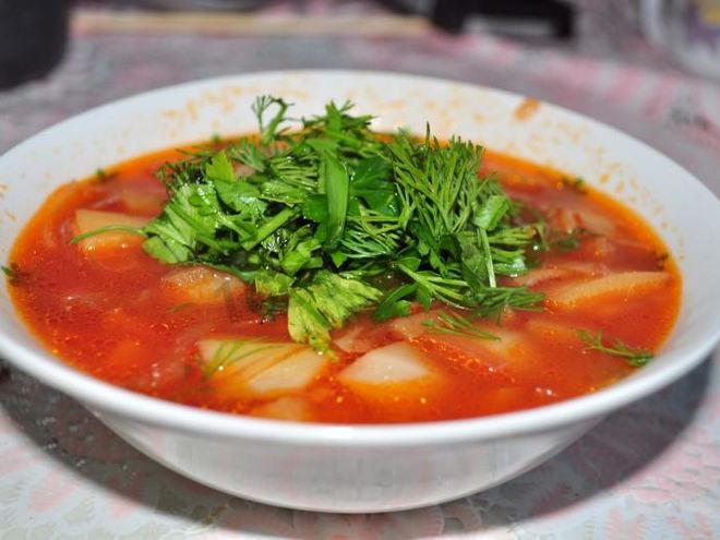 Рецепт борща без мяса в мультиварке