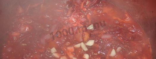 борщ без мяса в мультиварке. Шаг 7