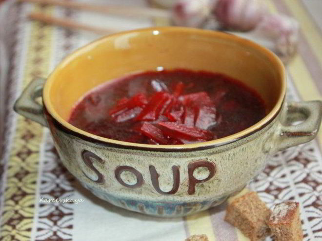 Рецепт борща из запеченной свеклы