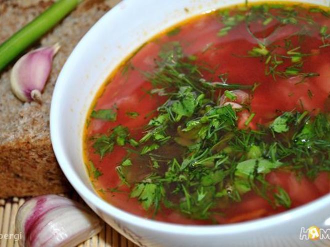 Рецепт борща легкого без зажарки