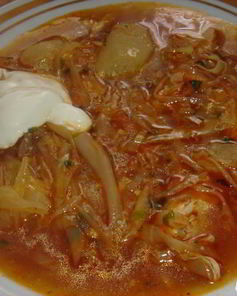 Борщ на курином бульоне без свеклы