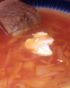 Борщ на постной говядине