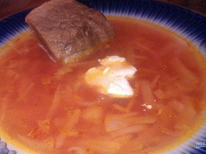 Рецепт борща на постной говядине