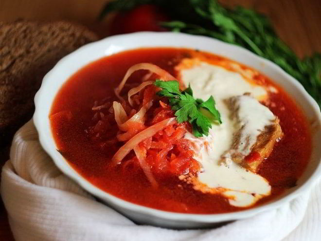 Рецепт борща на свиных ребрышках