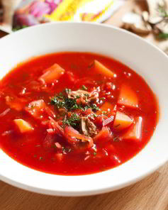 Борщ с белыми грибами