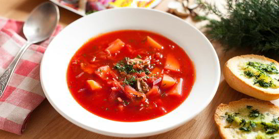 Борщ с белыми грибами