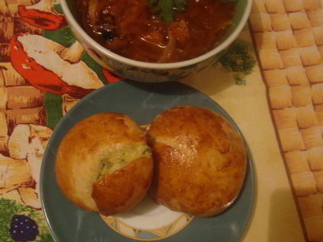 Рецепт борща с чесночными булочками