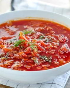 Борщ с кислой капустой и свеклой