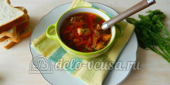 Борщ с ребрышками